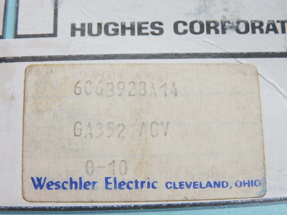 WESCHLER ELECTRIC 606B928A14 0-10ACV NSMP