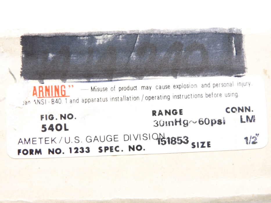 USG 540L 30"HG-60PSI NSMP