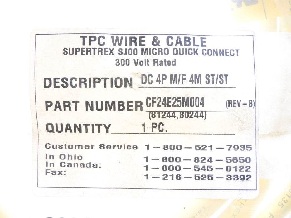 TPC WIRE & CABLE CF24E25M004 NSMP