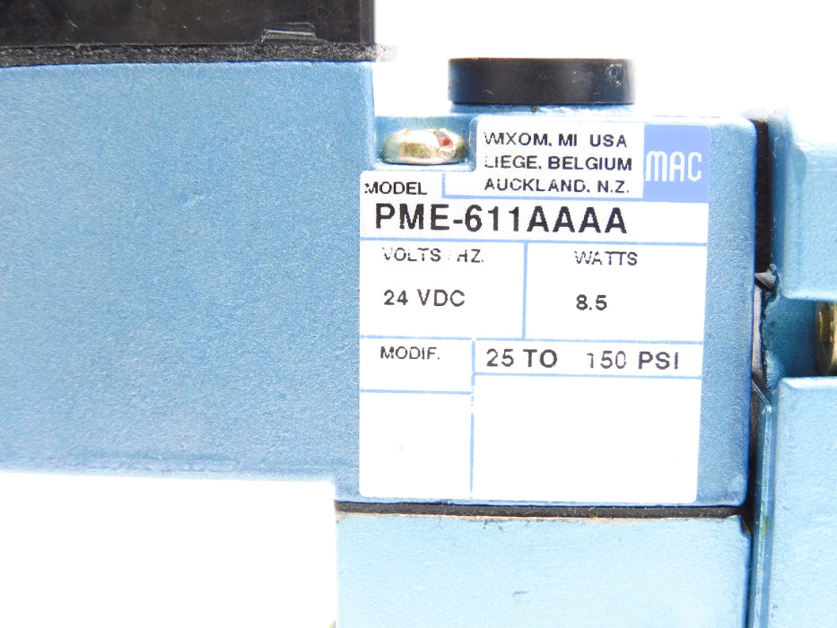 MAC MV-A3B-A141-PM-611AA 24VDC 25-150PSI UNMP