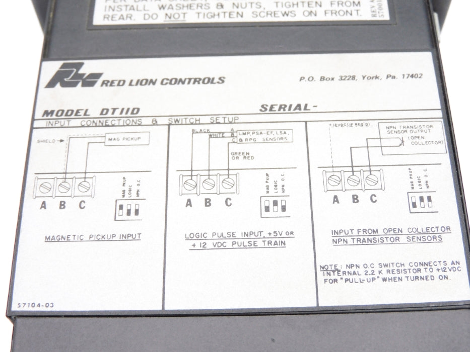 RED LION CONTROLS DT11D 12VDC  NSMP