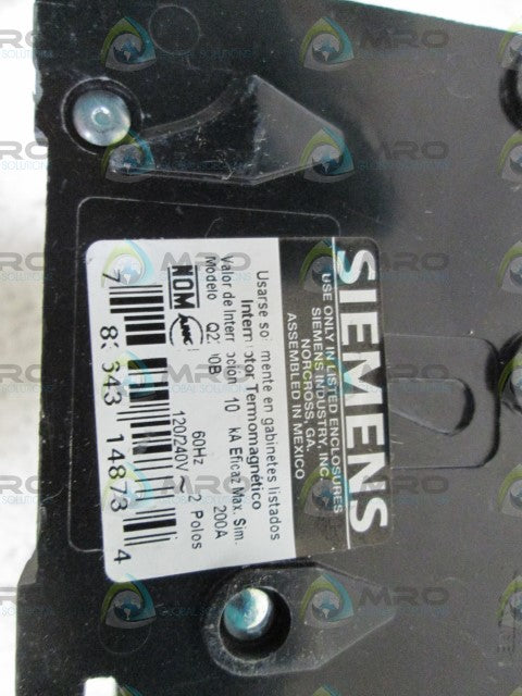 SIEMENS Q2200B CIRCUIT BREAKER 200A *NEW NO BOX*