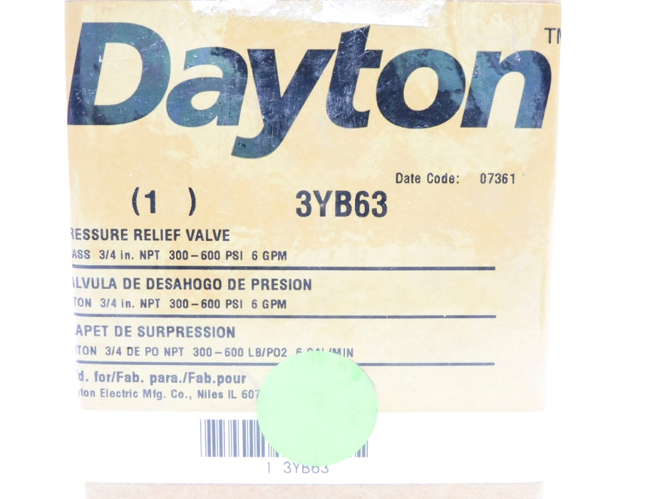 DAYTON 3YB63 300-600PSI NSMP