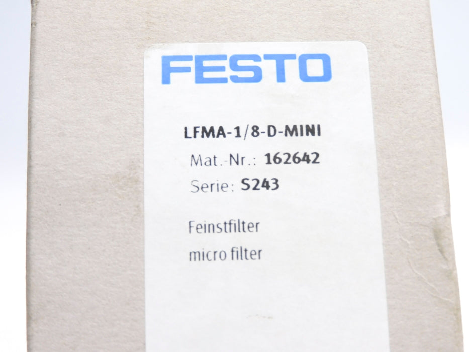 FESTO LFMA-1/8-D-MINI 162642 SER. S243 NSMP