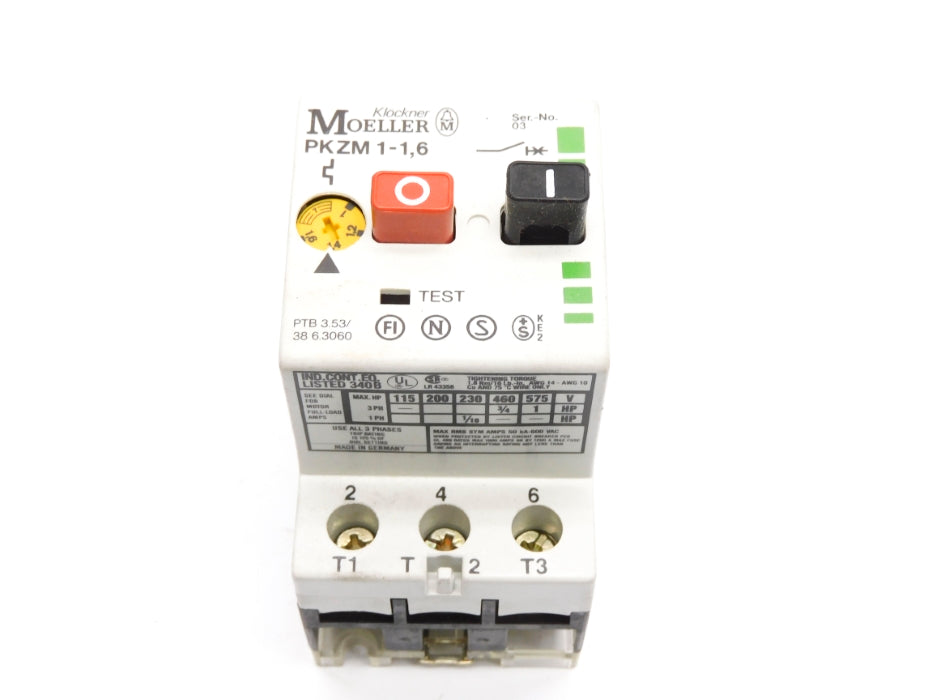 KLOCKNER MOELLER PKZM1-1.6 575V 1.0-1.6A NSMP