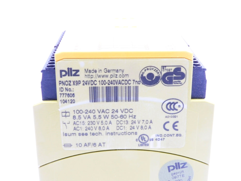 PILZ PNOZX9P24VDC100-240VACDC7NO2NC2SO 777606 24VDC NSMP