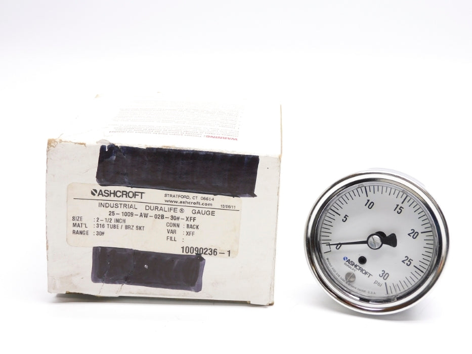 ASHCROFT 25-1009-AW-02B-30#-XFF 30PSI NSMP