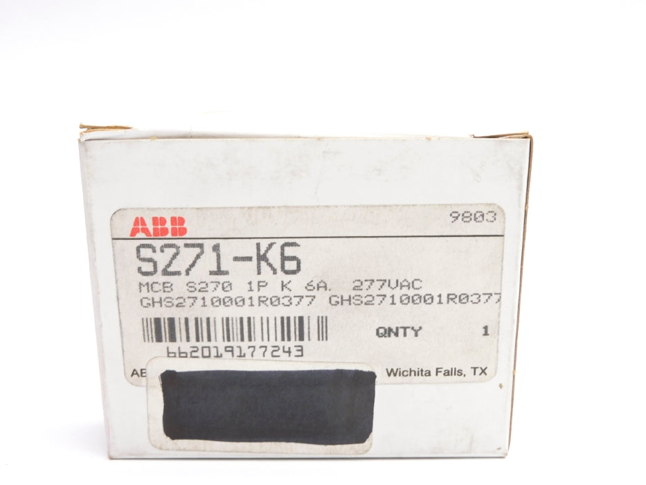 ABB GHS2710001R0377 S271-K6 6A 277VAC NSMP