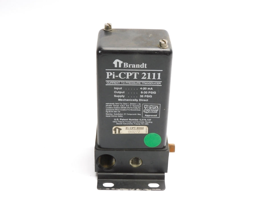 BRANDT PI-CPT2111 35PSIG UNMP