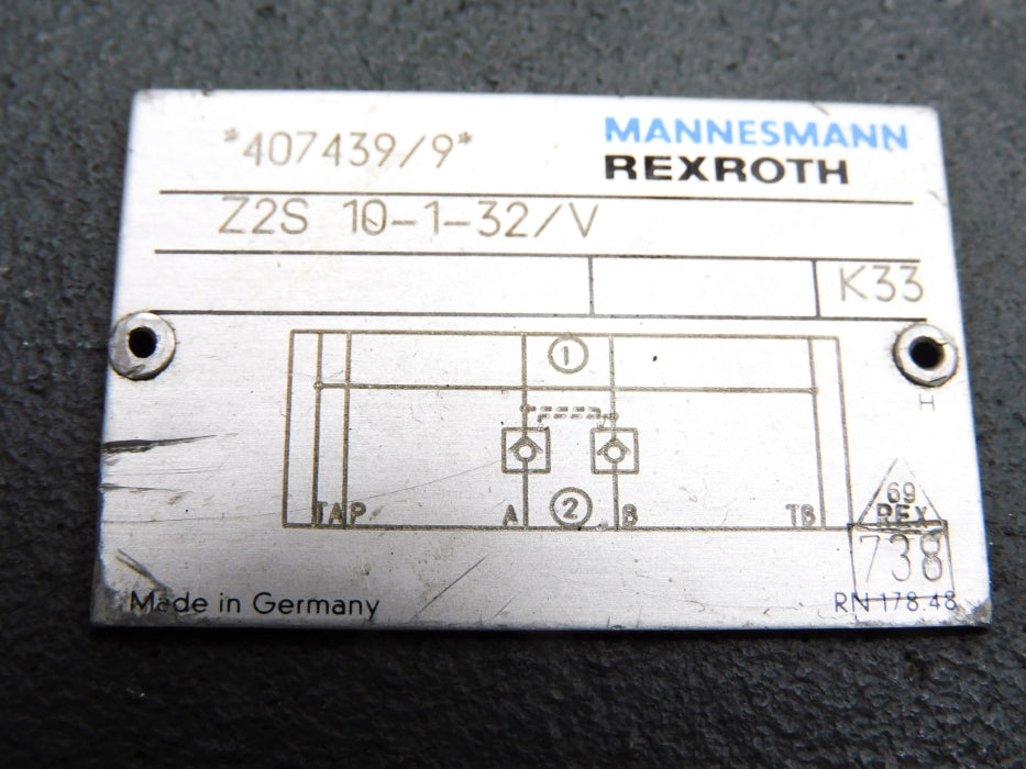 REXROTH Z2S10-1-32/V 407439/9 NSNP