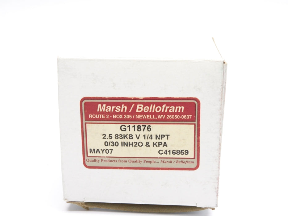 MARSH/BELLOFRAM G11876 0/30"H2O NSMP