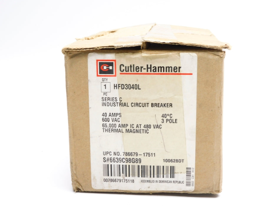 CUTLER HAMMER HFD3040L SER. C 40A 600VAC (AS PICTURED) NSMP