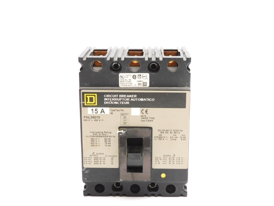 SQUARE D FHL36015 15A 600/250V (GREY) UNMP