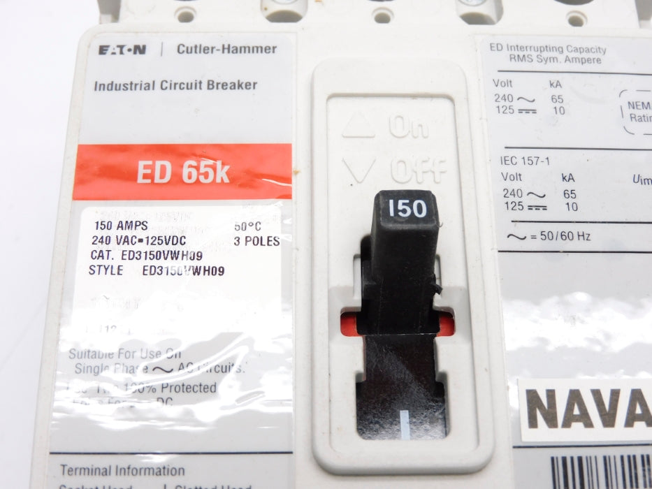 CUTLER HAMMER ED3150VWH09 SER. C 150A 240VAC NSMP