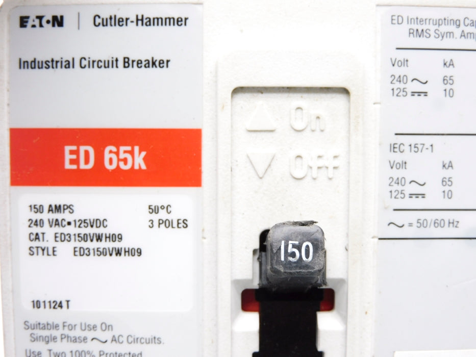 CUTLER HAMMER ED3150VWH09 SER. C 150A 240VAC UNMP