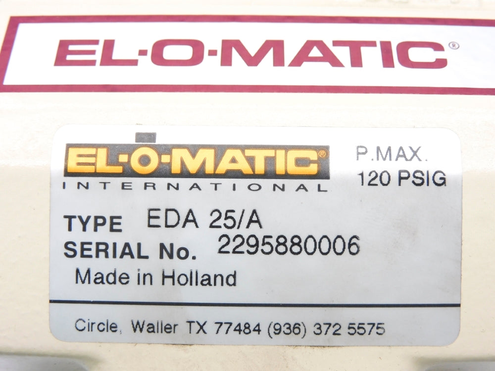 EL-O-MATIC EDA25/A SS-44S6-E25DF-N10 120PSIG NSNP