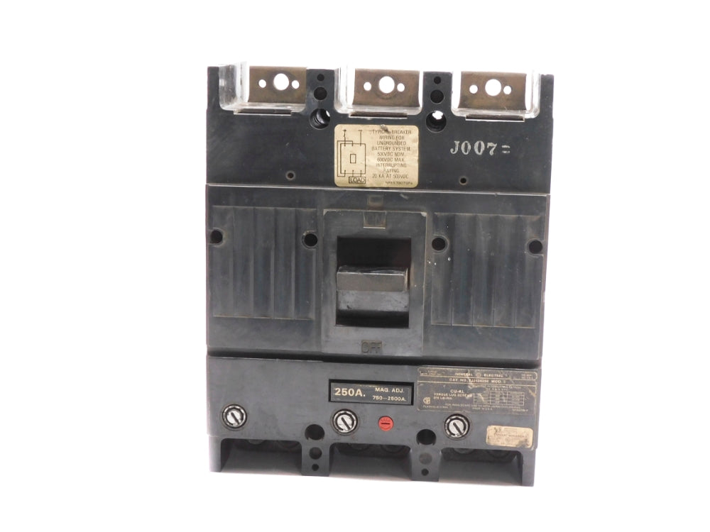 GENERAL ELECTRIC TJJ436250 250A 600VAC UNMP