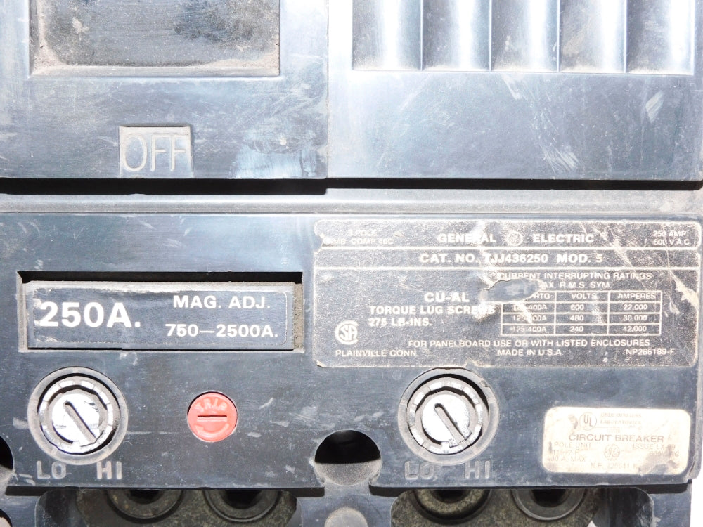 GENERAL ELECTRIC TJJ436250 250A 600VAC UNMP