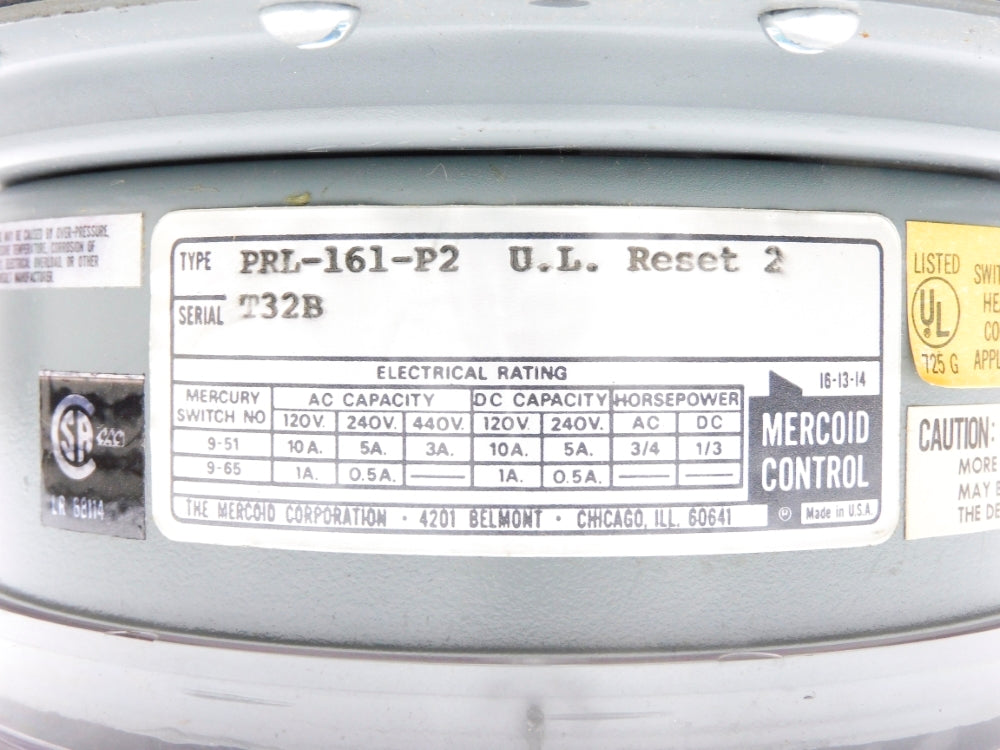 MERCOID CONTROLS PRL-161-P2 NSMP