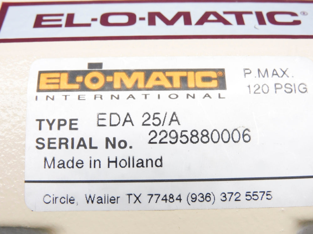 EL-O-MATIC EDA25/A SS-43GXLS4-E25DF-N10 120PSIG NSNP