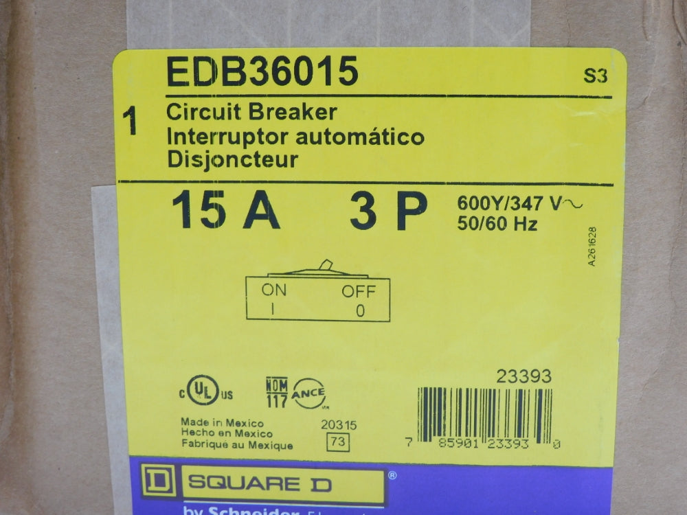 SQUARE D EDB36015 347V 15A NSFS