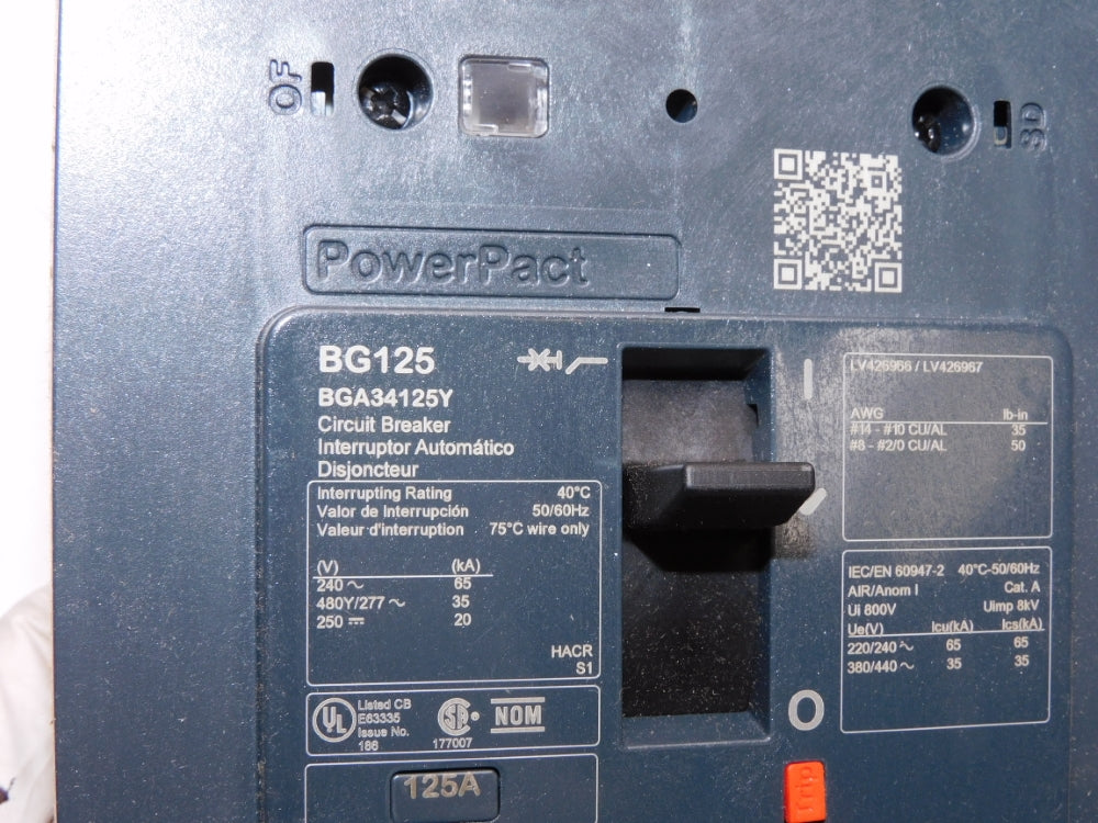 SQUARE D BGA34125Y 125A 277V NSMP
