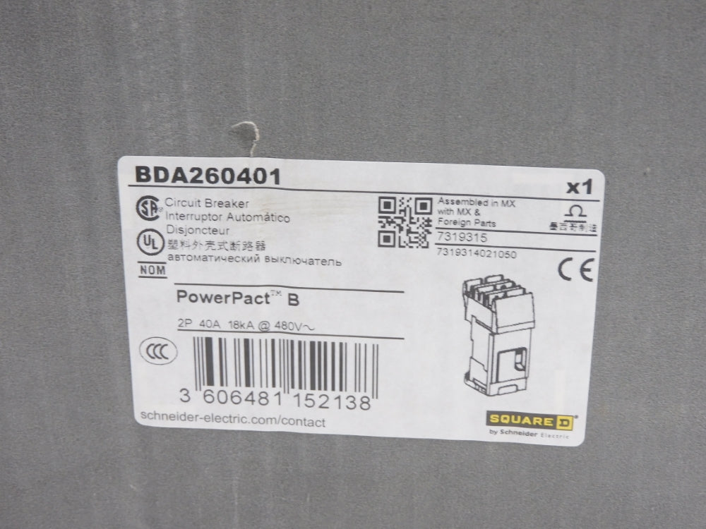 SQUARE D BDA260401 480V 40A NSMP