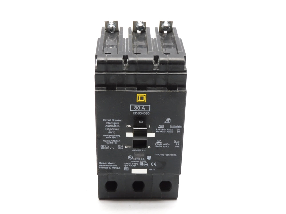 SQUARE D EDB34080 277V 80A NSMP