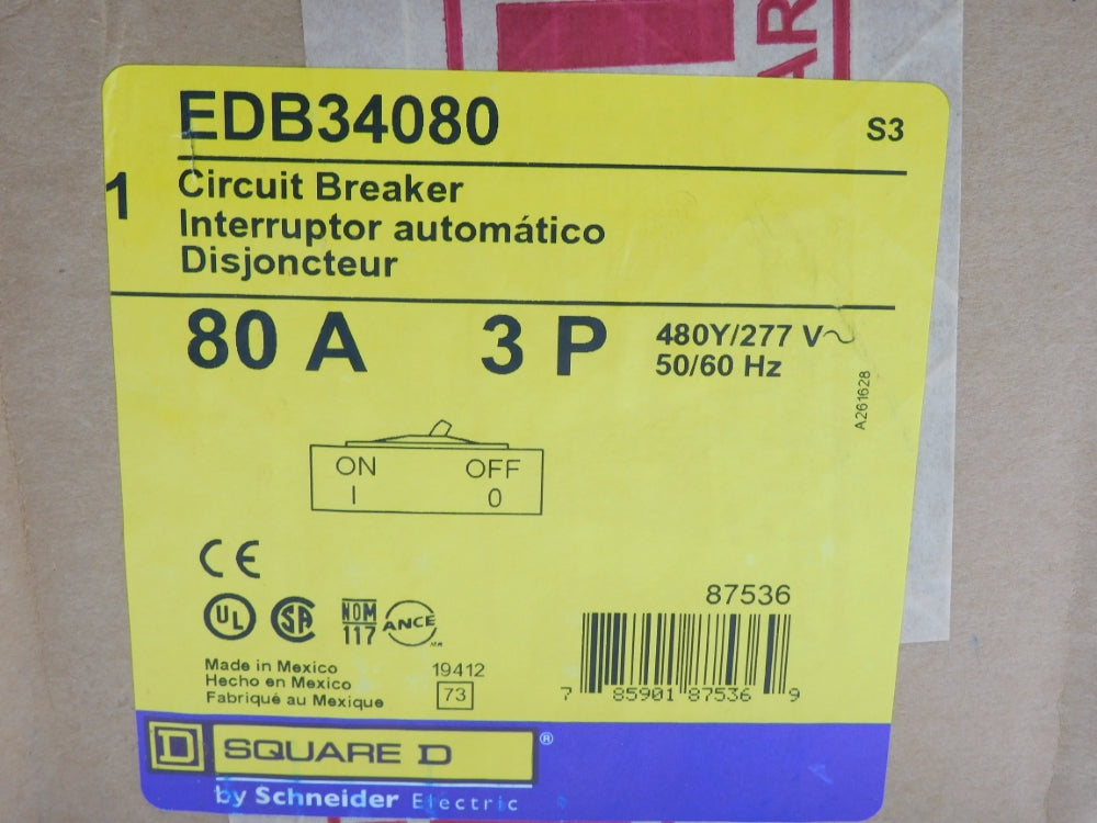 SQUARE D EDB34080 277V 80A NSMP