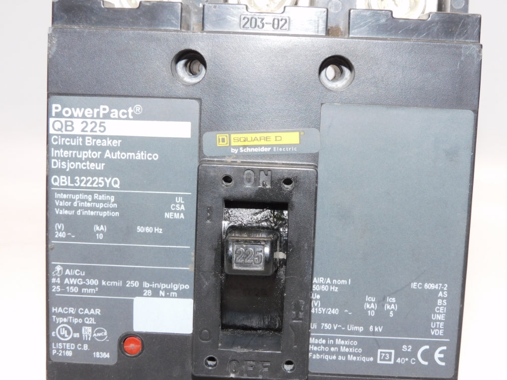 SQUARE D QBL32225YQ 225A 240V UNMP