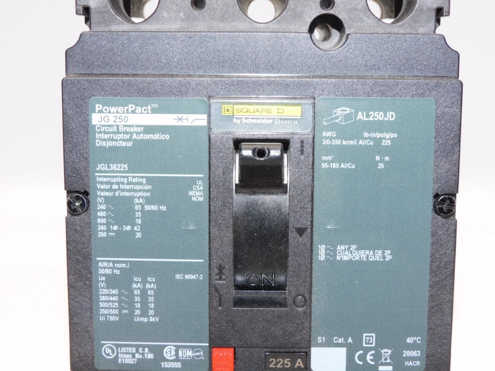SQUARE D JGL36225 225A 600V (AS PICTURED) NSMP
