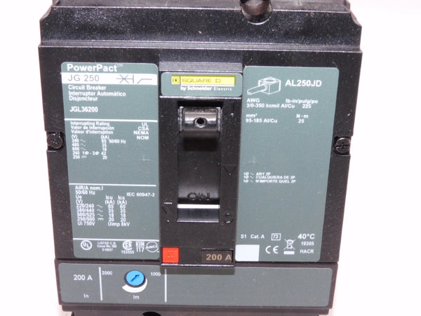 SQUARE D JGL36200 600V 200A NSMP