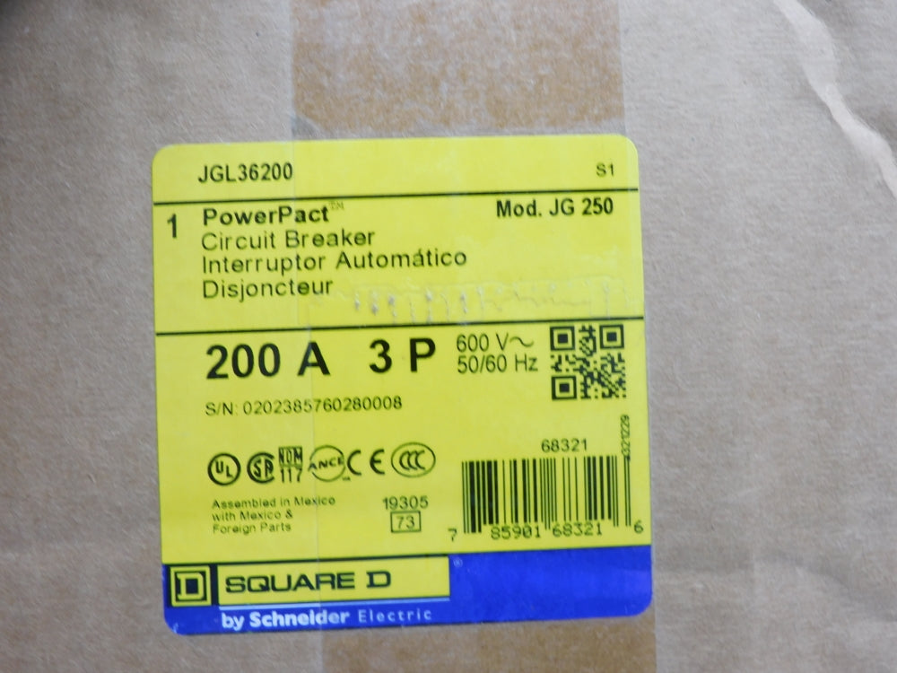 SQUARE D JGL36200 600V 200A NSMP