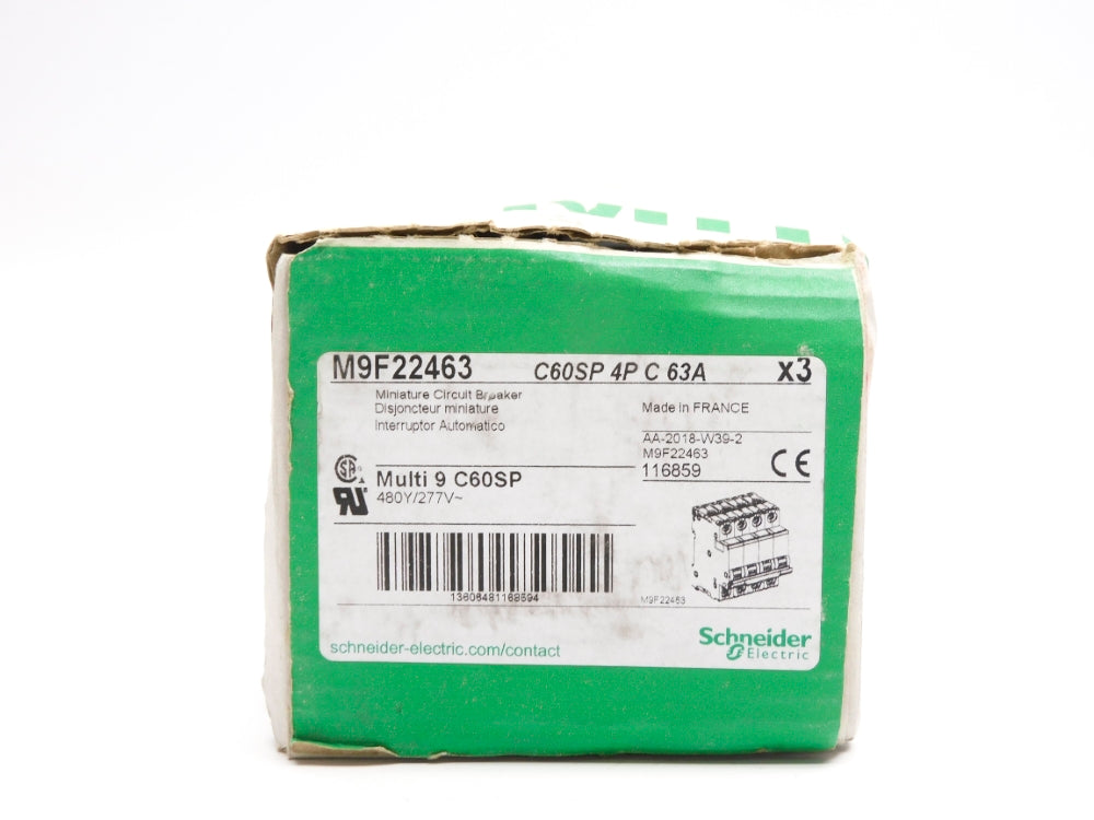SCHNEIDER ELECTRIC M9F22463 480/277V 63A (PKG OF 3) NSFS