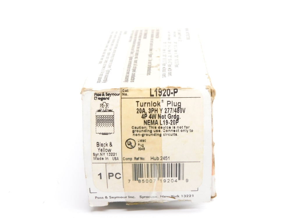 PASS&SEYMOUR LEGRAND L1920-P 277/480V 20A NSMP