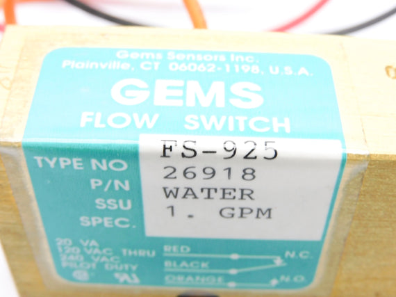 GEMS FS-925 26918 1GPM/H2O NSMP