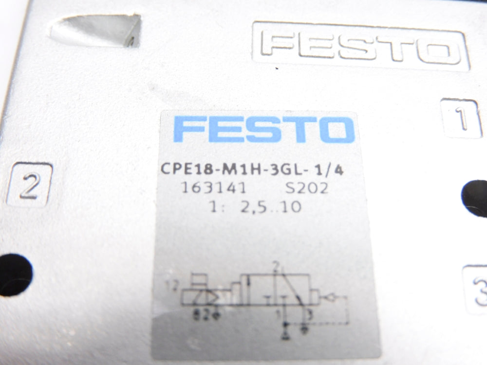 FESTO CPE18-M1H-3GL-1/4 163141 SER. S202 20.4-26.4VDC NSNP
