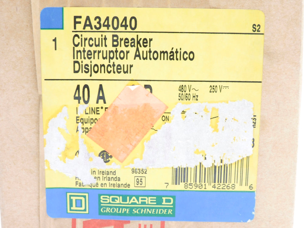 SQUARE D FA34040 SER. 2 40A 480/250V NSMP
