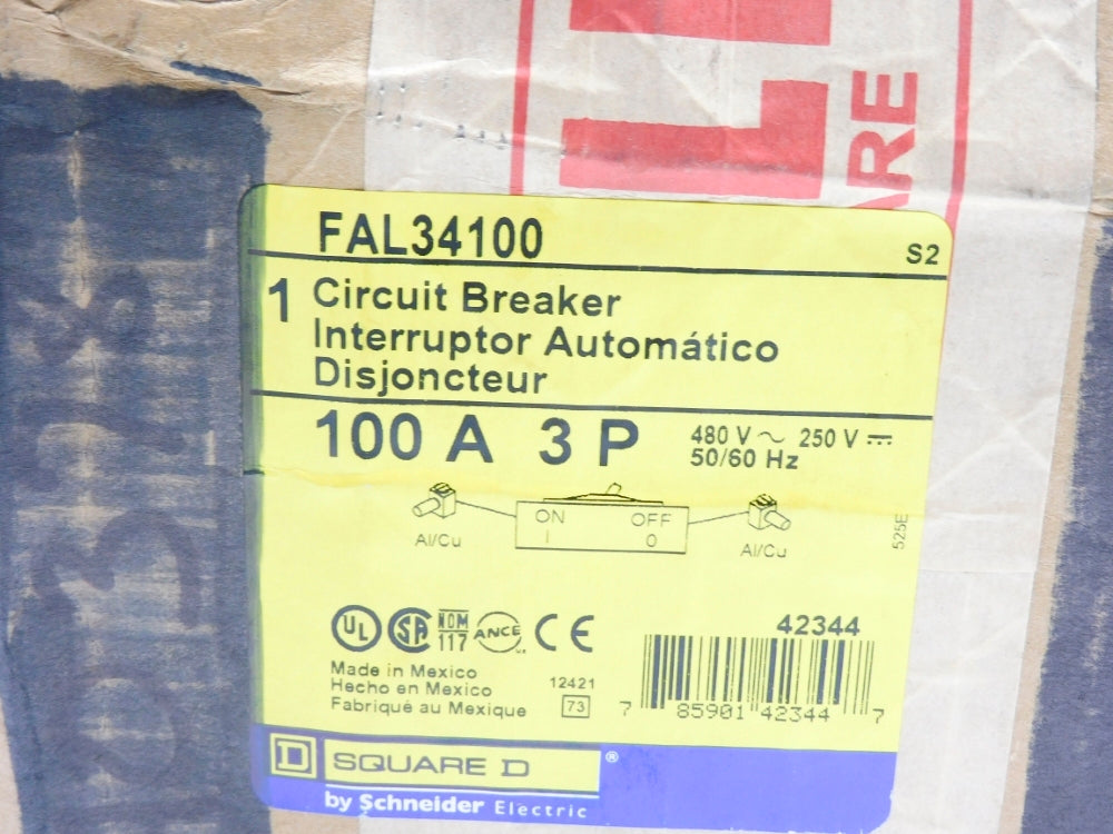 SQUARE D FAL34100 100A 480/250V NSFS
