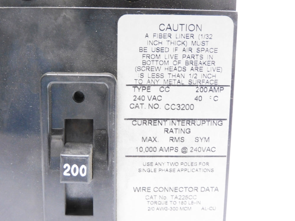 CUTLER HAMMER CC3200 200A 240VAC NSMP
