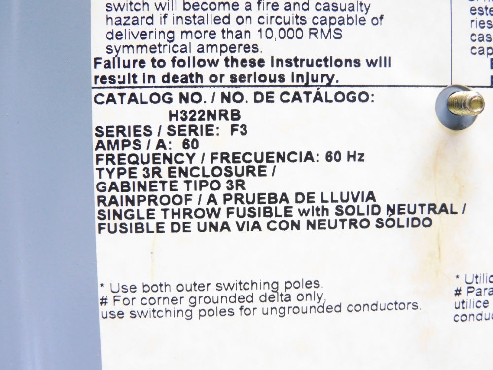 SQUARE D H322NRB SER. F3 NSMP