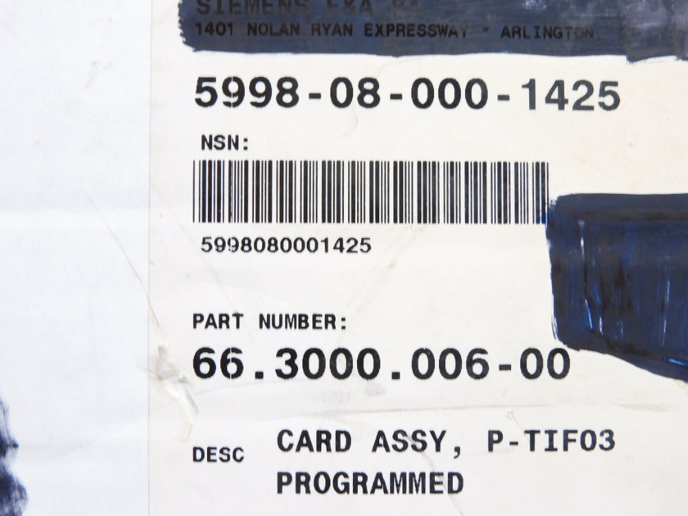 SIEMENS 663000.006-00 P-TIF03 NSMP