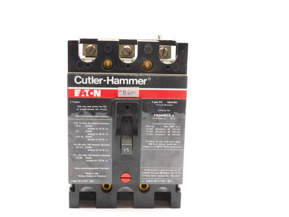 CUTLER HAMMER FS340015A 15A 480VAC UNMP
