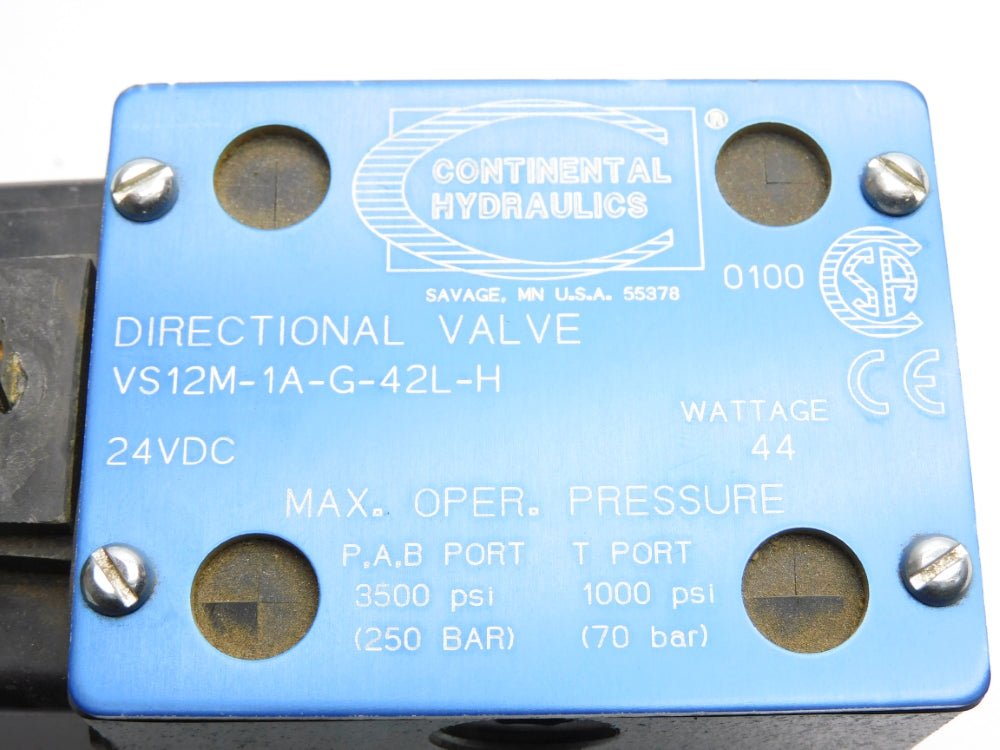 CONTINENTAL HYDRUALICS VS12M-1A-G-42L-H 24VDC 3500PSI NSNP