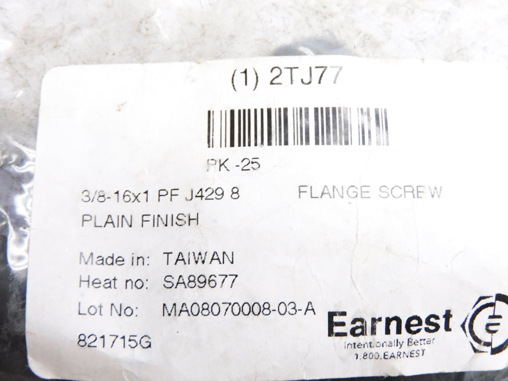 EARNEST 2TJ77 (PKG OF 25) NSMP