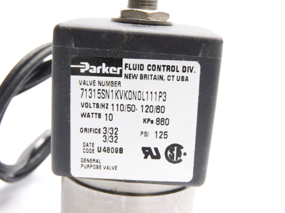 PARKER 71315SN1KVK0N0L111P3 110/120V 125PSI NSMP