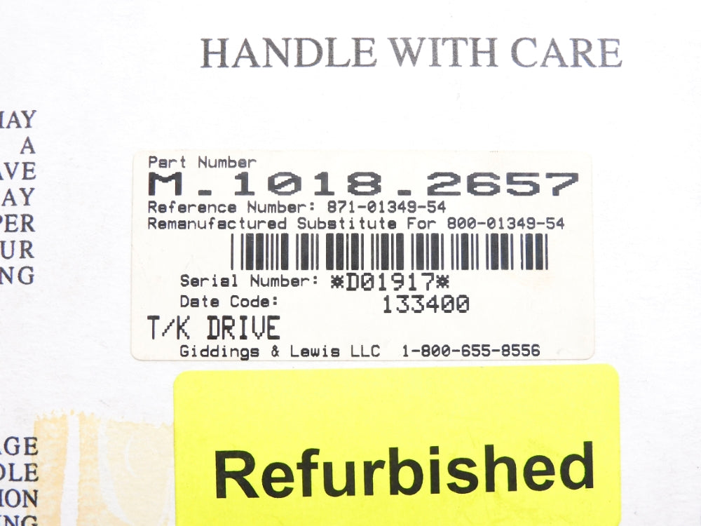 GIDDINGS&LEWIS M.1018.2657 800-01349-54 REMAN