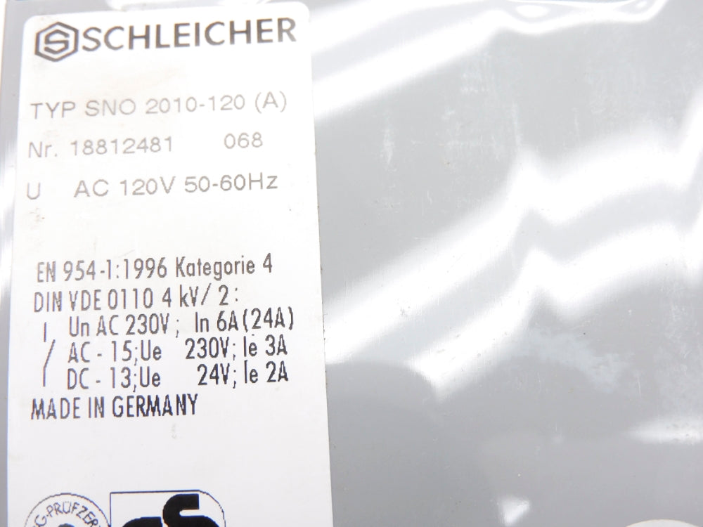 SCHLEICHER SNO-2010-120VAC 18812481 120VAC (AS PICTURED) NSMP