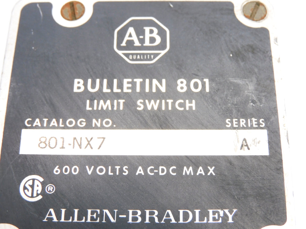 INDUSTRIAL SPARE PART 801-NX7 SER. A 600V UNMP