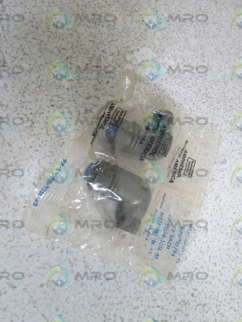 LOT OF 2 AMPHENOL CIRCULAR CONNECTOR PLUG 97-3108B-10SL-4S *NEW IN FACTORY BAG*